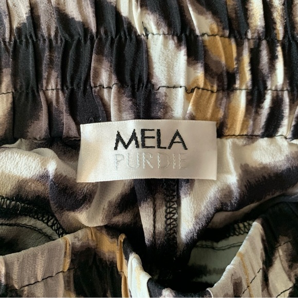 Mela Purdie Animal Print 100% Silk Tapered Ankle Pants Size S Mint! - Picture 7 of 10